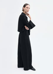 Wide Leg Pant in Crepe - Black - CO Collections